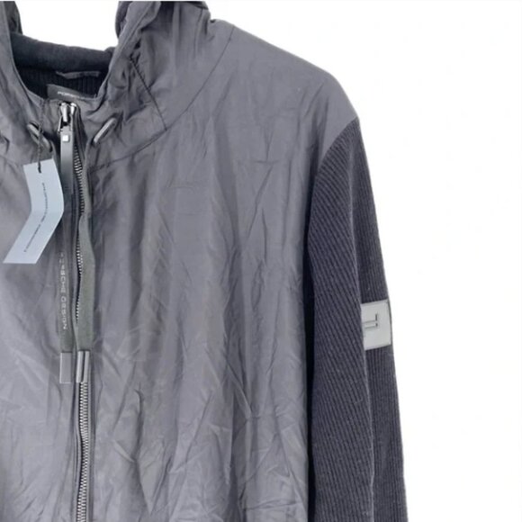 Porsche Design Men's Fabric Block Hooded Cardigan Wool Blend Jacket - M - Picture 3 of 8